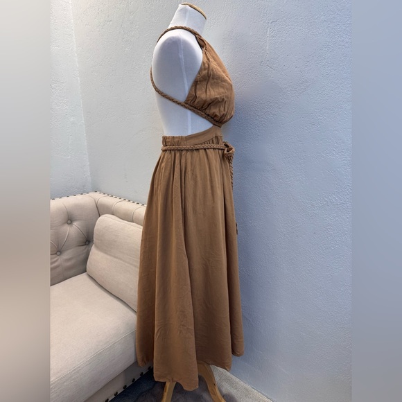 ALICE + OLIVIA Faith open-back woven midi dress 4 - Picture 3 of 7